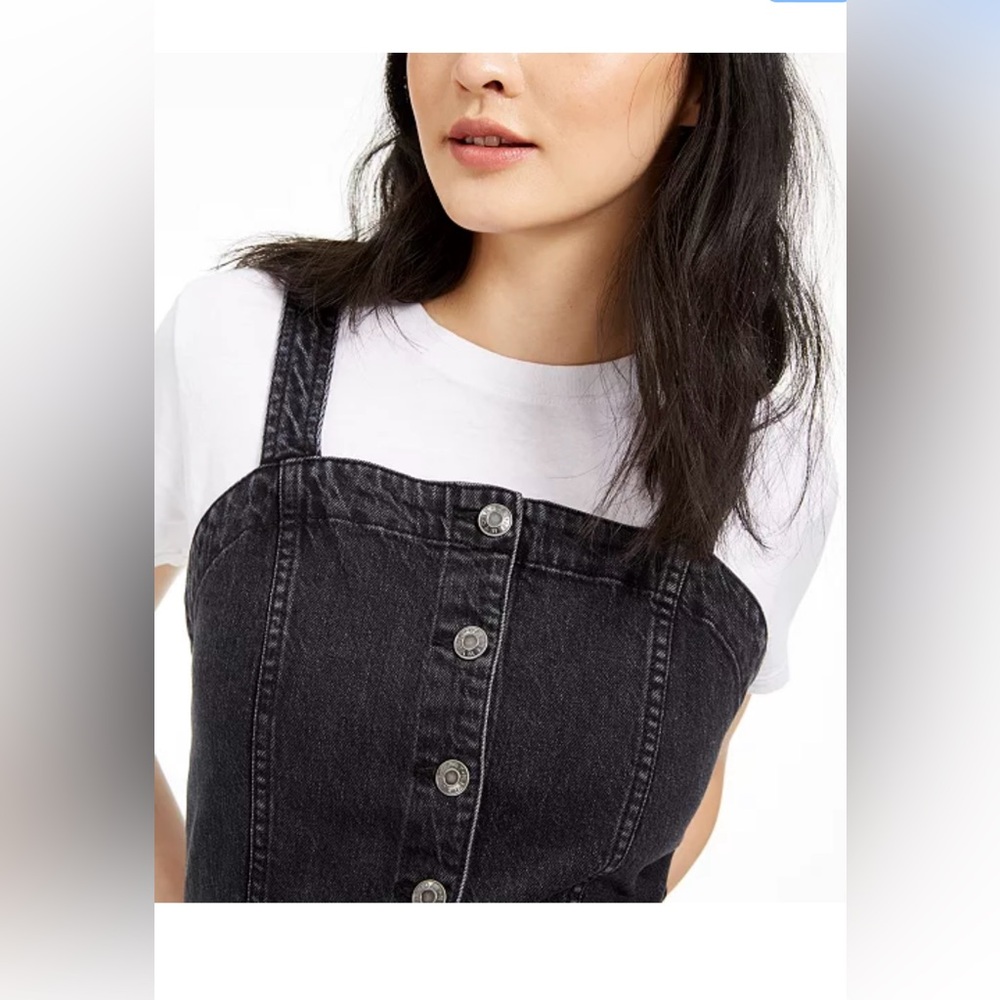 OAT—Black Denim Button-Front Dress - Picture 8 of 8